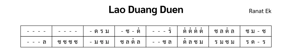 ลาวดวงเดือน, สองบรรทัดแรก